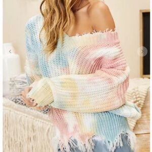 NEW pastel Ombre knit sweater pullover cozy S M L